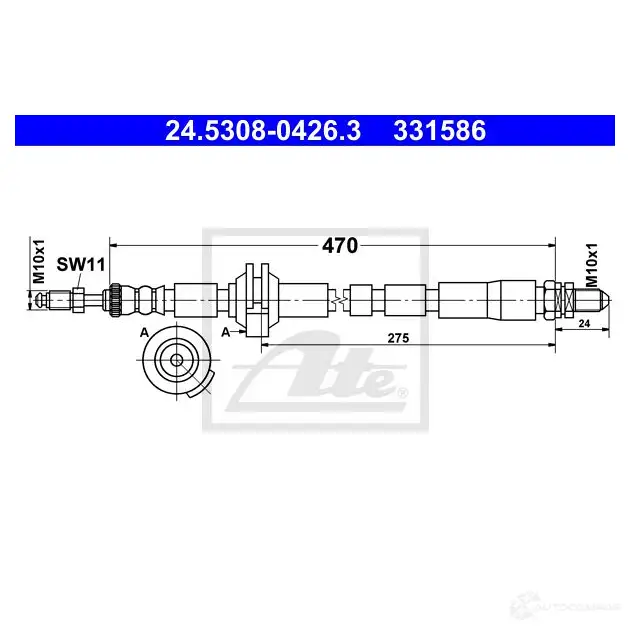 Тормозной шланг ATE R4 HMSM9 1437251689 24530804263 изображение 0