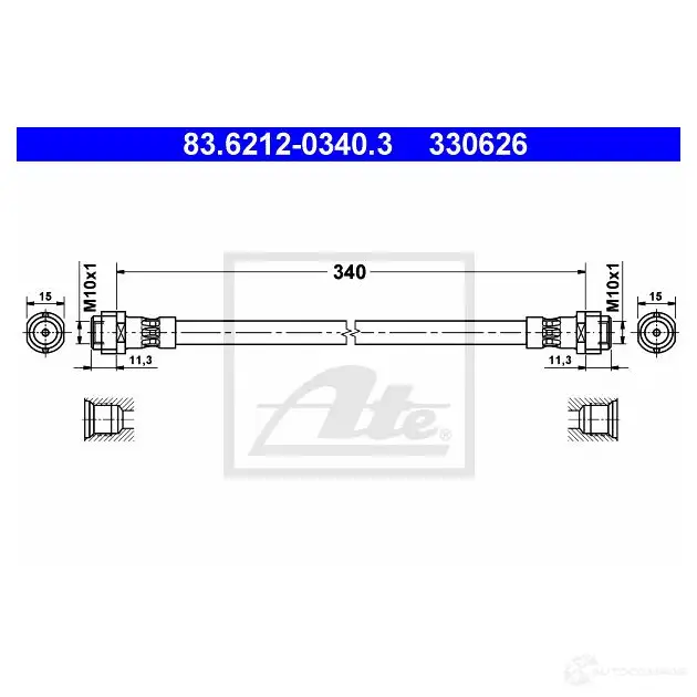Тормозной шланг ATE 33062 6 OI7P7H8 83621203403 63521
