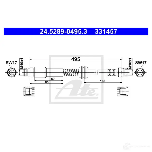 Тормозной шланг ATE 24528904953 62868 33145 7 FNT3M96 изображение 0