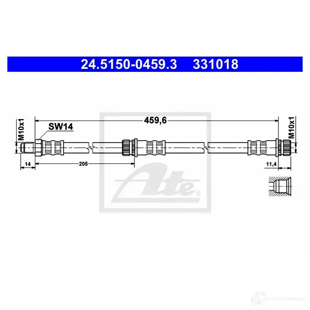Тормозной шланг ATE 62503 33 1018 24515004593 LZM36