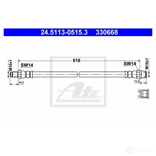Тормозной шланг ATE 33066 8 38JHLC 24511305153 62405