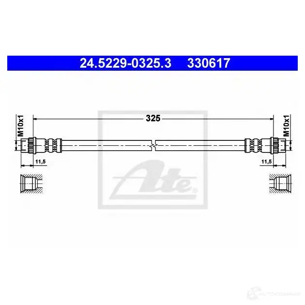 Тормозной шланг ATE 1423016370 3306 17 24522903253 CSU7B0