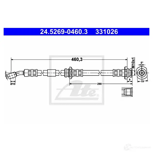 Тормозной шланг ATE 24526904603 62771 7MY25DD 331 026