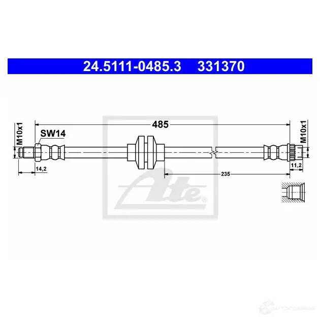 Тормозной шланг ATE 62322 24511104853 MP189BZ 331 370 изображение 0
