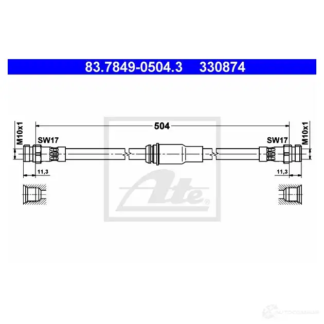 Тормозной шланг ATE 63742 R1GENQK 83784905043 33 0874 изображение 0