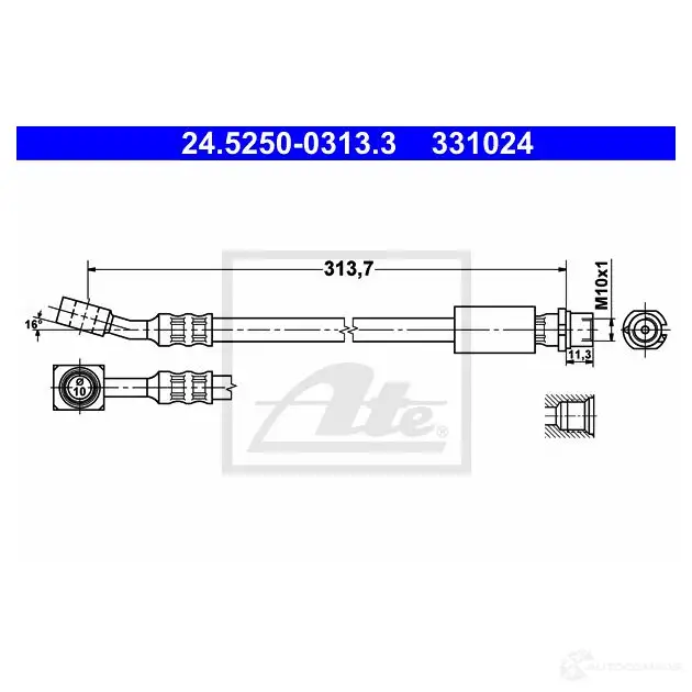 Тормозной шланг ATE 331 024 24525003133 62705 LQLYG41