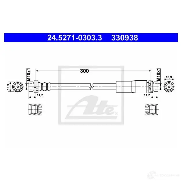 Тормозной шланг ATE 61F61IF 33093 8 62792 24527103033