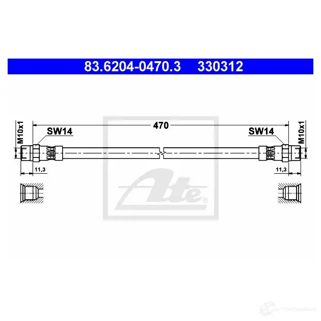 Тормозной шланг ATE 63505 QSFTR 83620404703 3303 12 изображение 0