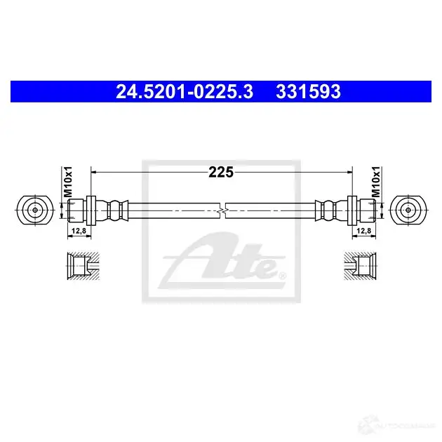 Тормозной шланг ATE 1437251763 24520102253 NL J5Z - Изображение 1