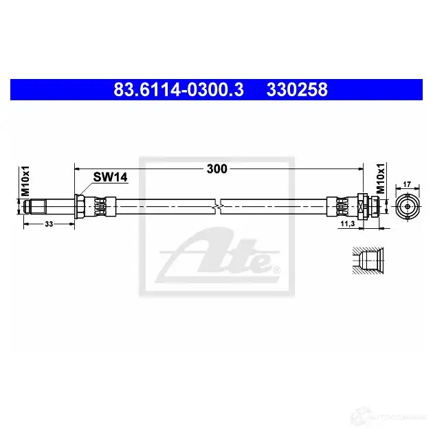 Тормозной шланг ATE 330 258 83611403003 63402 T9WCQFS