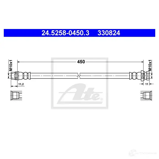 Тормозной шланг ATE 62711 97ZLH3 3 30824 24525804503 изображение 0