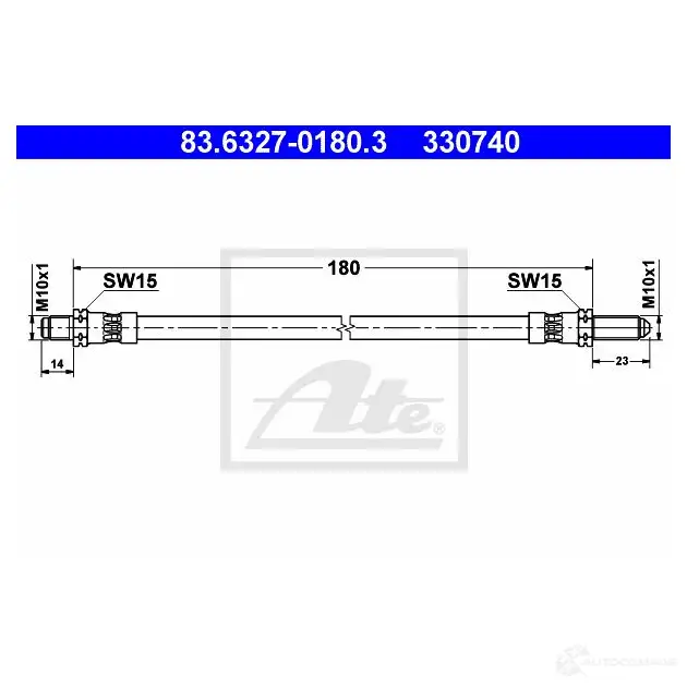 Тормозной шланг ATE 33074 0 Z4W7AR1 63601 83632701803