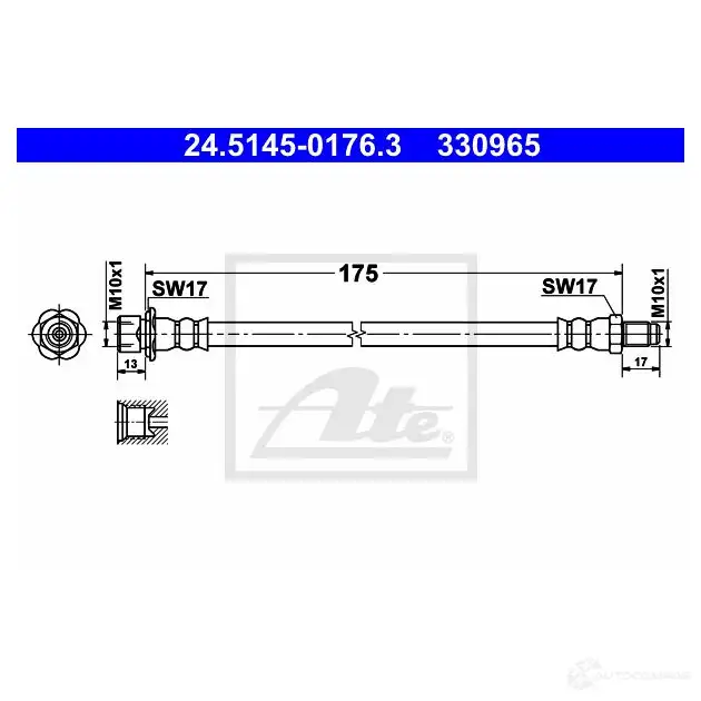 Тормозной шланг ATE 3309 65 BCL2L 24514501763 62495