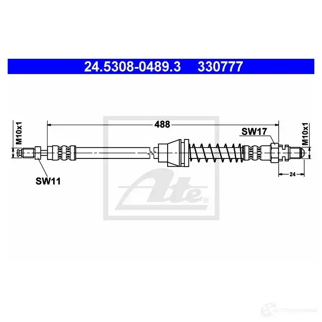 Тормозной шланг ATE 62943 3 30777 ANL5V 24530804893 изображение 0