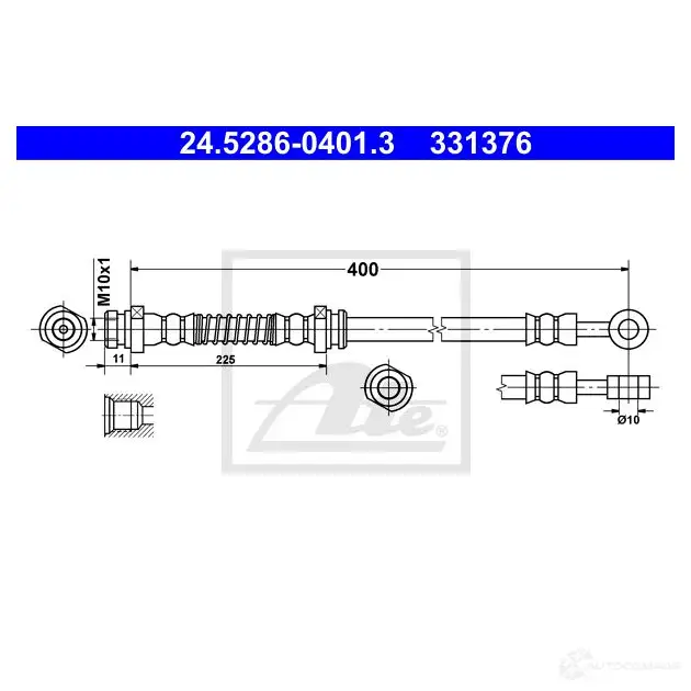 Тормозной шланг ATE 62842 24528604013 3 31376 XSKIPGH - Изображение 1