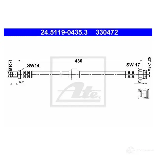 Тормозной шланг ATE 62415 WBQOKMH 3304 72 24511904353 изображение 0