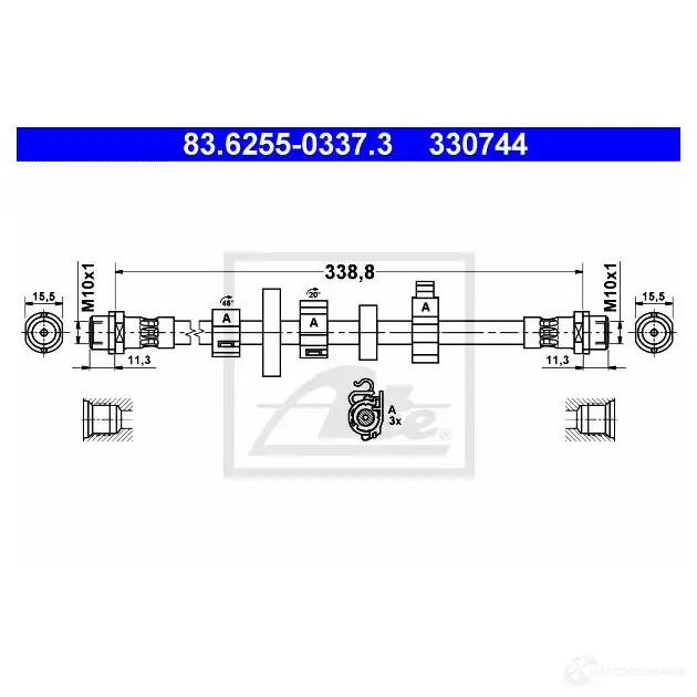 Тормозной шланг ATE 83625503373 1K57V 330 744 63576