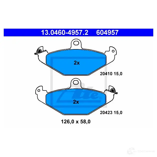 Тормозные колодки, комплект ATE 56506 13046049572 2041 0 20423