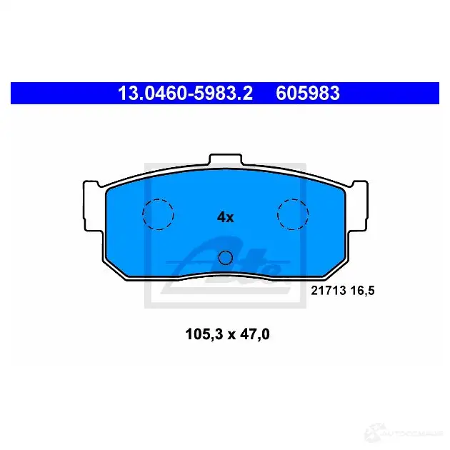 Тормозные колодки, комплект ATE 605983 2171 3 13046059832 56814