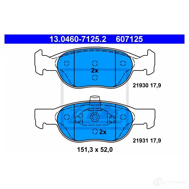 Тормозные колодки, комплект ATE 219 30 56916 13046071252 21931 изображение 0