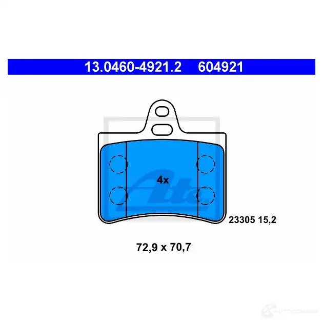 Тормозные колодки, комплект ATE 56503 13046049212 233 05 604921 изображение 0