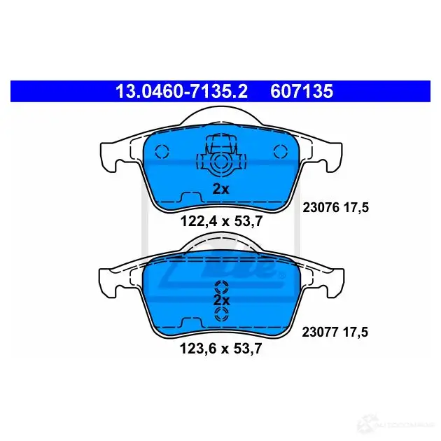 Тормозные колодки, комплект ATE 56924 13046071352 23077 23 076 изображение 4