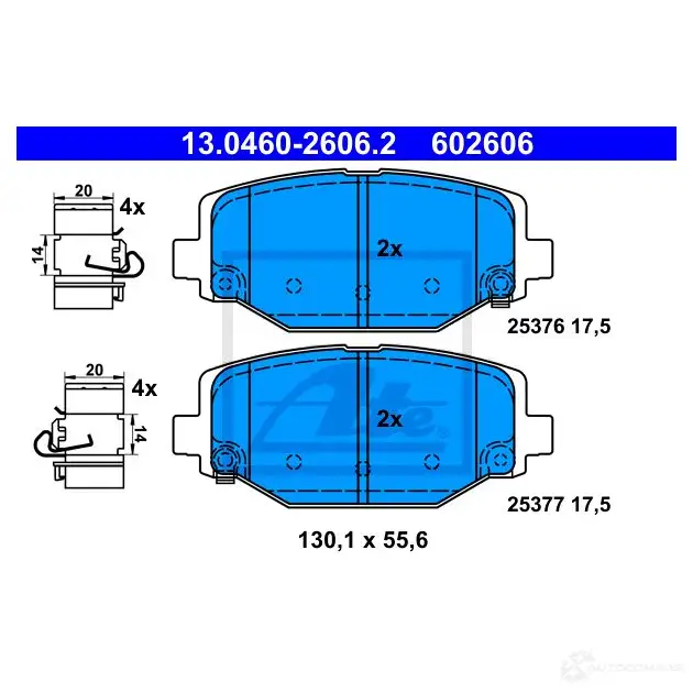 Тормозные колодки, комплект ATE IHFWXP Z 13046026062 1437251874