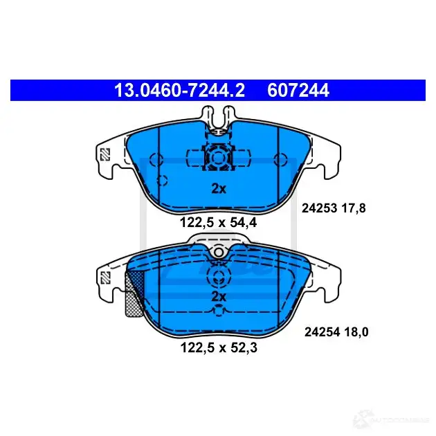 Тормозные колодки, комплект ATE 24 253 24254 57024 13046072442 изображение 6