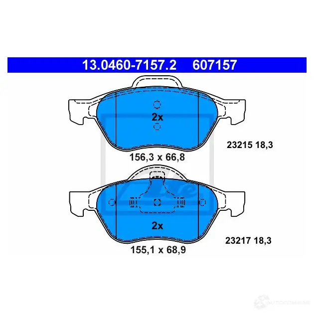 Тормозные колодки, комплект ATE 23 215 13046071572 23217 56941