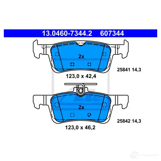 Тормозные колодки, комплект ATE DO 0CQA 13046073442 1437251866