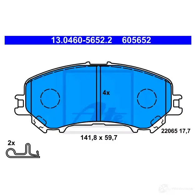 Тормозные колодки, комплект ATE 2 2065 605652 1193352240 13046056522 изображение 2