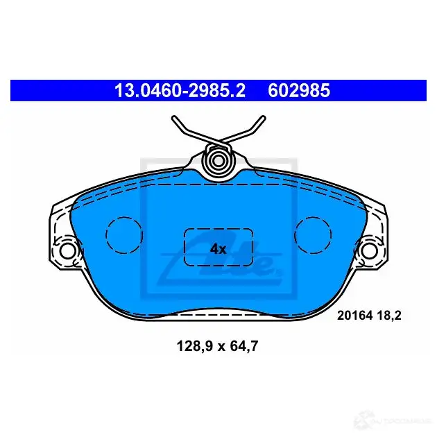 Тормозные колодки, комплект ATE 13046029852 56255 602985 2016 4