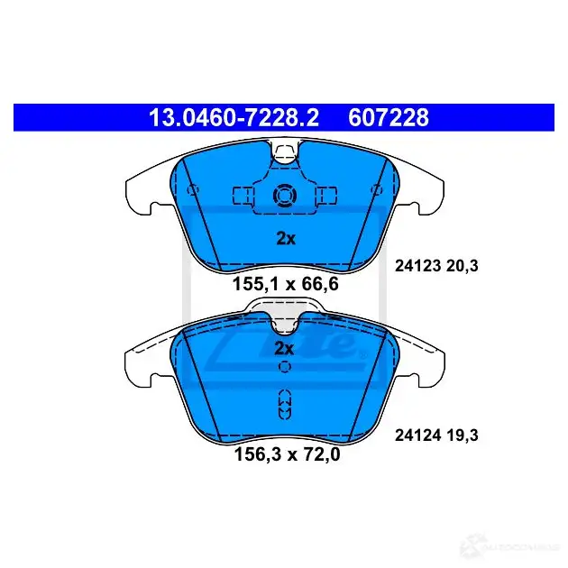 Тормозные колодки, комплект ATE 24 123 13046072282 57009 24124 изображение 5