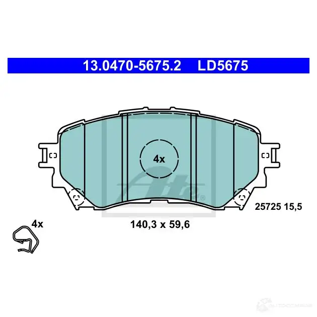 Тормозные колодки, комплект ATE 1438398799 13047056752 DJTR3S J