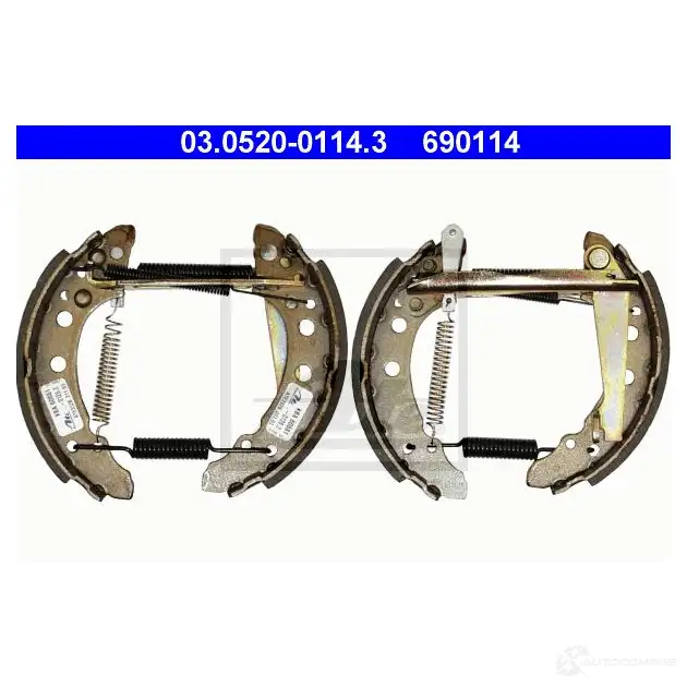 Барабанные тормозные колодки, комплект ATE 6 90114 QQVWM9G 53740 03052001143