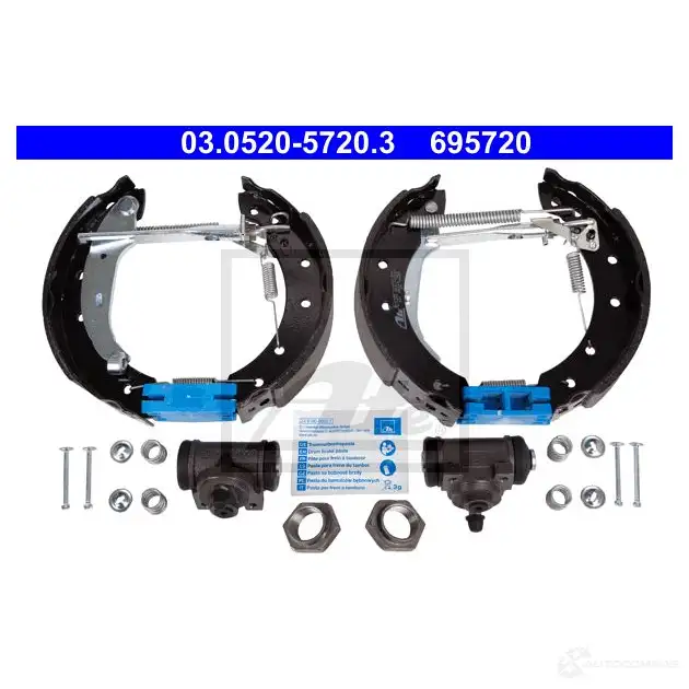 Барабанные тормозные колодки, комплект ATE 03052057203 6957 20 MTF7FC 53846