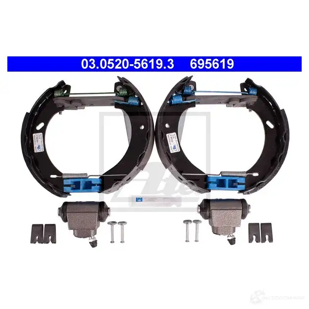 Барабанные тормозные колодки, комплект ATE 53843 GFCEC 695 619 03052056193