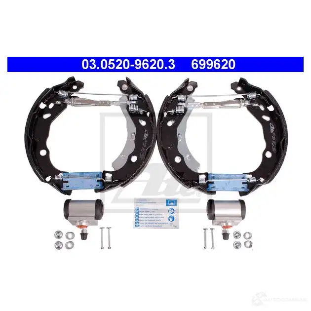 Барабанные тормозные колодки, комплект ATE KH89XL6 53920 6 99620 03052096203