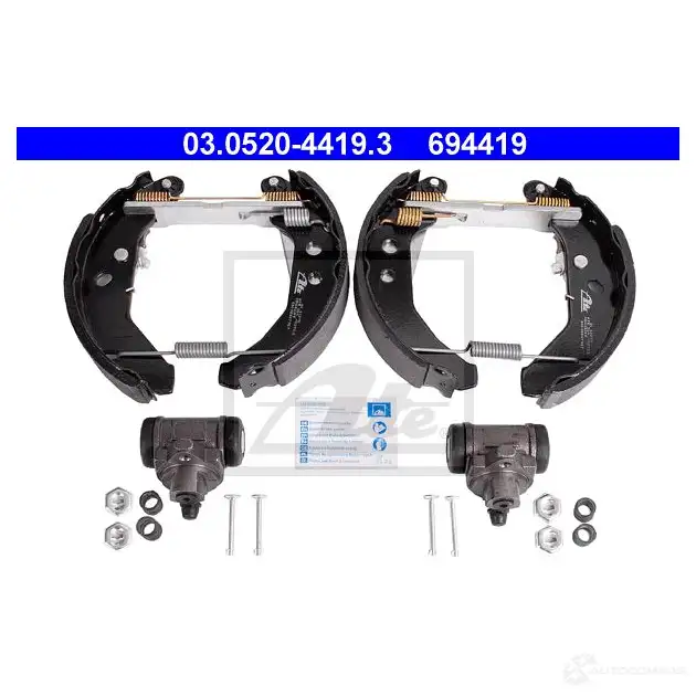 Барабанные тормозные колодки, комплект ATE 03052044193 RAC00BX 53820 69 4419