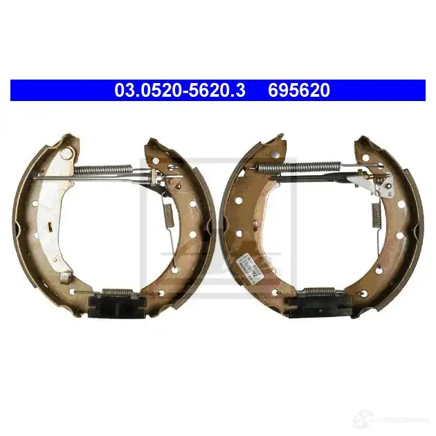 Барабанные тормозные колодки, комплект ATE 69 5620 Q0Y129W 5965112 03052056203
