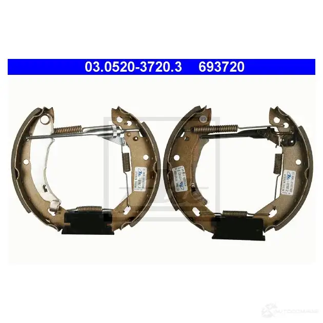 Барабанные тормозные колодки, комплект ATE 5965104 693 720 03052037203 JJE2Z2