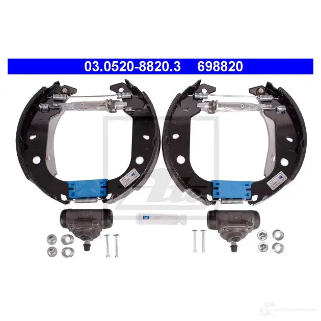 Барабанные тормозные колодки, комплект ATE 37A8G 03052088203 6 98820 53912