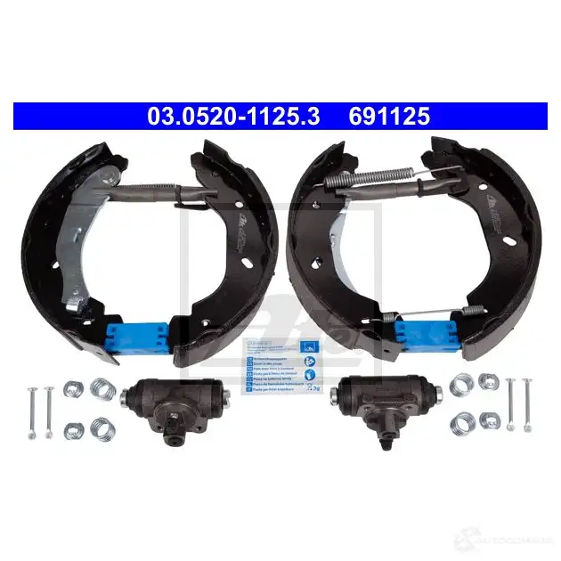 Барабанные тормозные колодки, комплект ATE 03052011253 691 125 53768 JL5FVQ