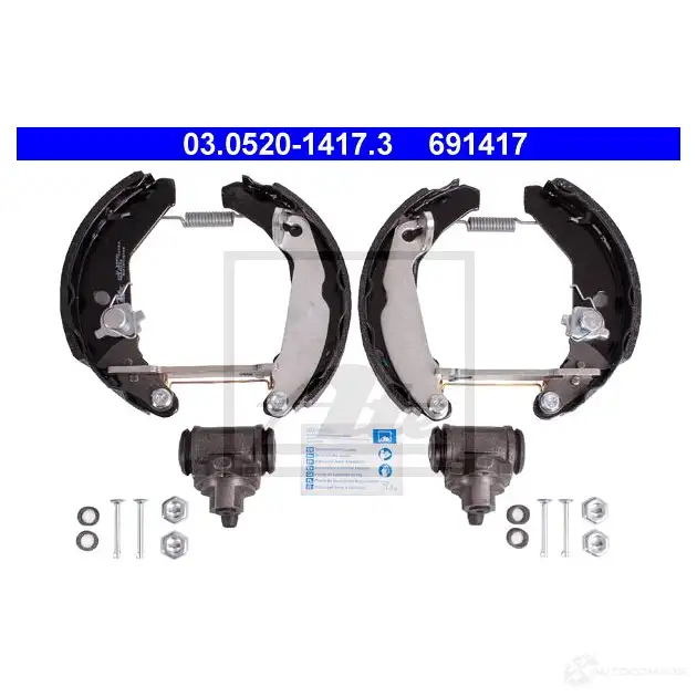 Барабанные тормозные колодки, комплект ATE 03052014173 53776 V2N0VG 69141 7