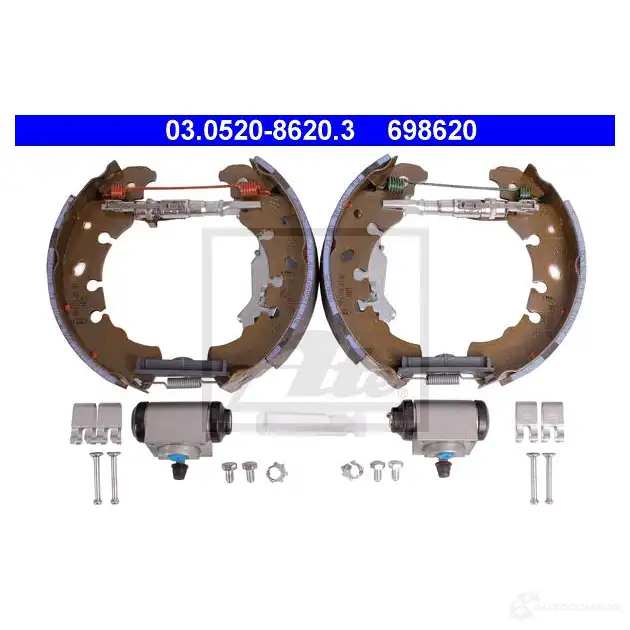 Барабанные тормозные колодки, комплект ATE 03052086203 1FV5RB 6 98620 53910