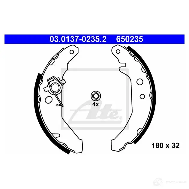 Барабанные тормозные колодки, комплект ATE 53223 03013702352 L1RHK1 6 50235
