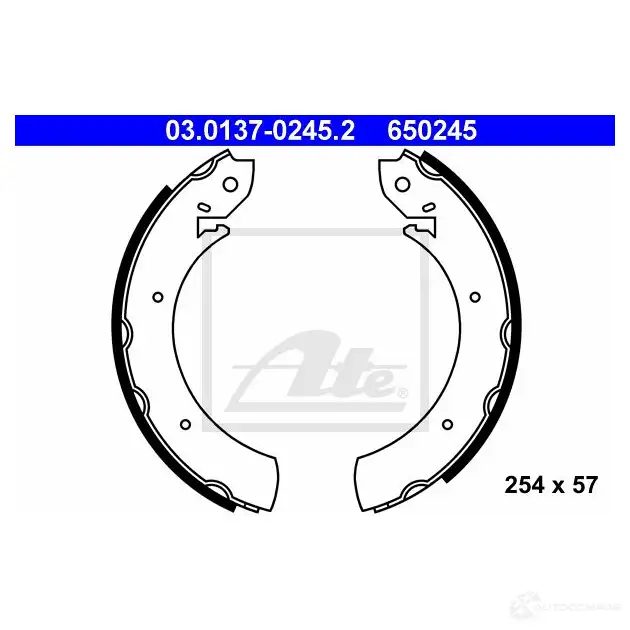 Барабанные тормозные колодки, комплект ATE 6 50245 RCKJ8HP 03013702452 53229 изображение 0