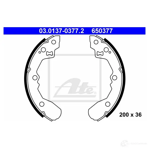 Барабанные тормозные колодки, комплект ATE 53321 UJ4BU88 03013703772 6 50377 изображение 0