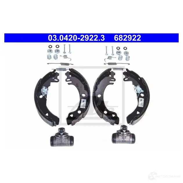 Барабанные тормозные колодки, комплект ATE 53721 68 2922 03042029223 Q5USX