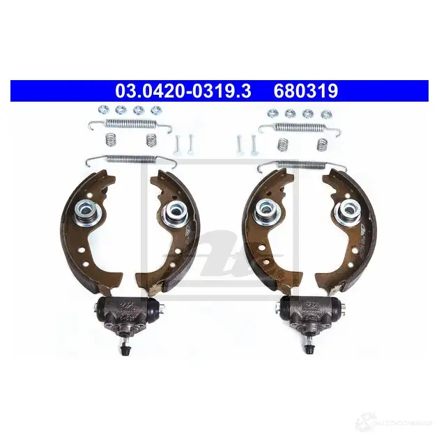 Барабанные тормозные колодки, комплект ATE 03042003193 53701 6 80319 FQ3MK